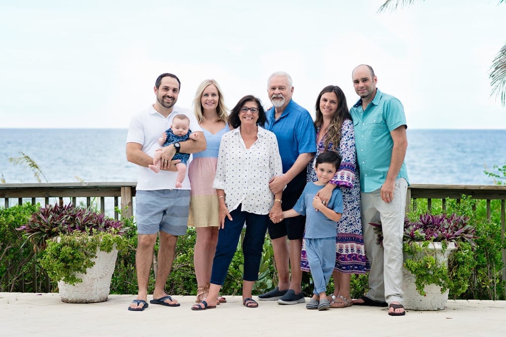 family photo shoot with beach scenery